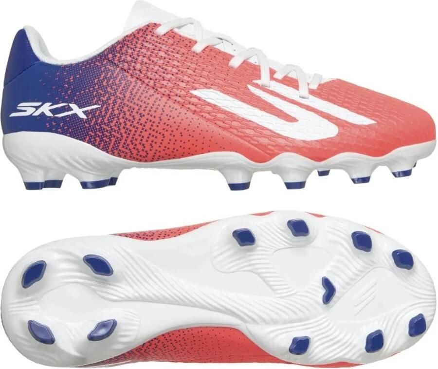 Skechers Razor 2 Academy Gras Voetbalschoenen (FG) Wit Felrood Blauw Roze