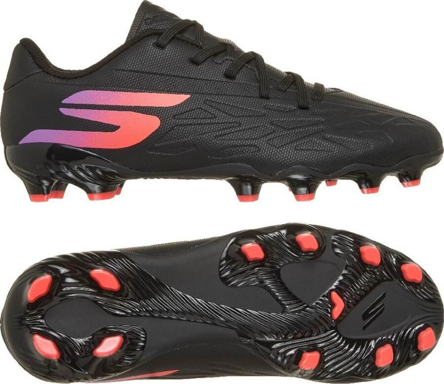 Skechers Razor 2 Low Gras Kunstgras Voetbalschoenen (MG) Kids Zwart Paars Neon