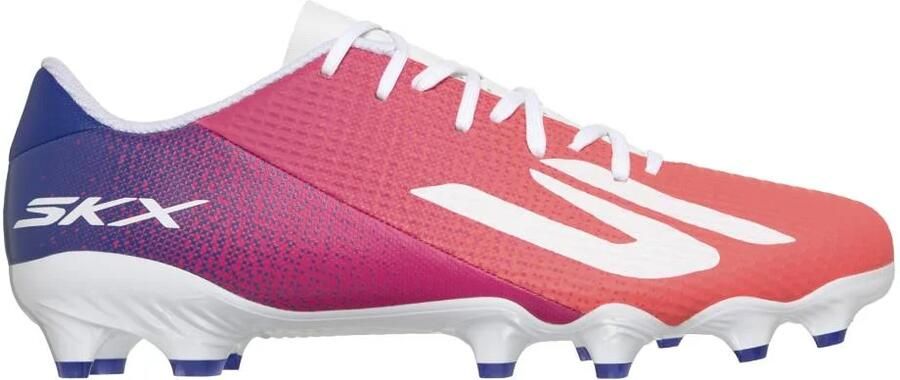 Skechers SKX_2 Academy Low Gras Voetbalschoenen (FG) Wit Felrood Blauw Roze