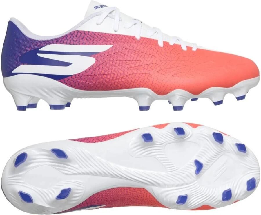 Skechers SKX_2 Club Gras Kunstgras Voetbalschoenen (MG) Kids Wit Felrood Blauw Roze