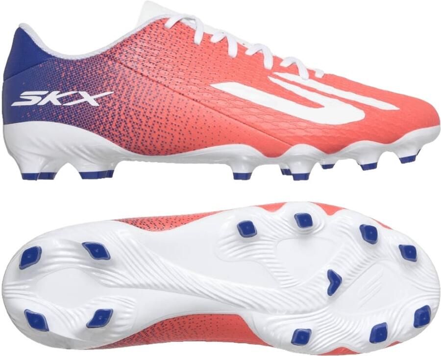 Skechers SKX 2 Club Gras Kunstgras Voetbalschoenen (MG) Wit Felrood Blauw Roze