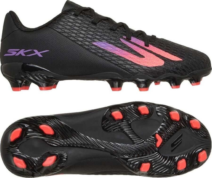 Skechers SKX_2 Gras Kunstgras Voetbalschoenen (MG) Kids Zwart Paars Neon