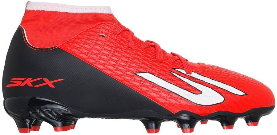 Skechers SKX_2 High Academy Gras Voetbalschoenen (FG) Kids Rood Zwart Wit