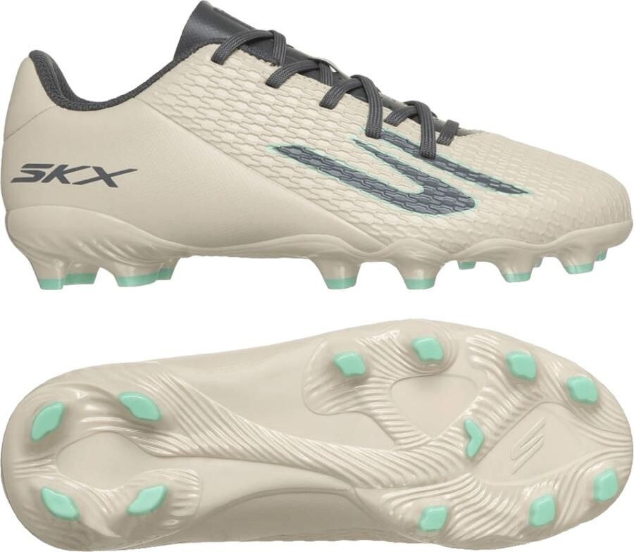 Skechers SKX_2 Low Gras Kunstgras Voetbalschoenen (MG) Kids Beige Donkergrijs Turquoise - Foto 1