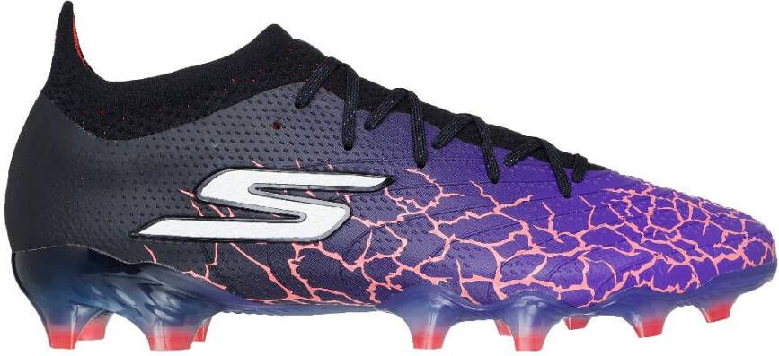 Skechers SKX_1.5 Elite Gras Voetbalschoenen (FG) Paars Zwart Oranje Zilver