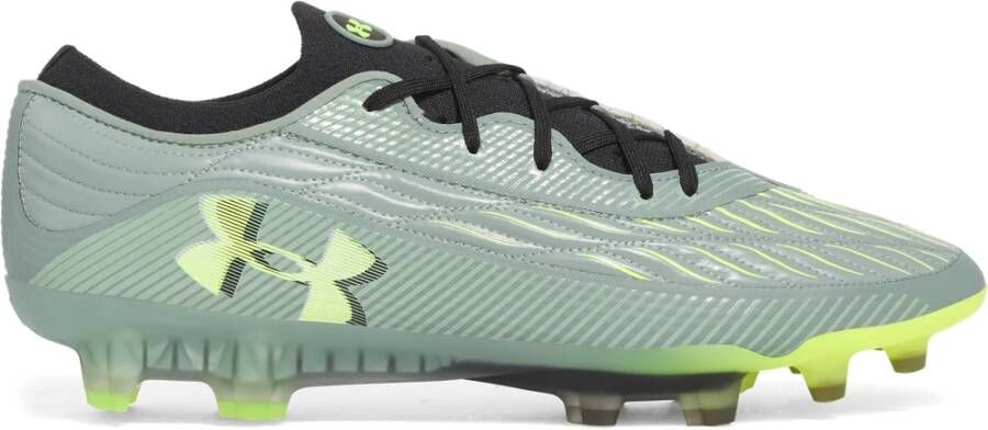 Under Armour Magnetico Elite 4.0 Gras Voetbalschoenen (FG) Lichtgroen Neongeel Zwart