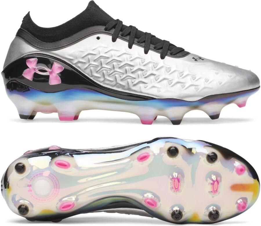 Under Armour Magnetico Elite 6 RCS Gras Voetbalschoenen (FG) Zwart Metallic Silver Felroze