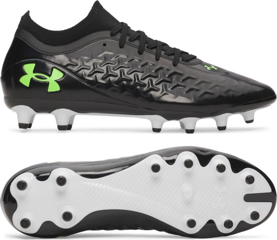 Under Armour Magnetico Pro 6 Gras Voetbalschoenen (FG) Zwart Metallic Black Neongroen