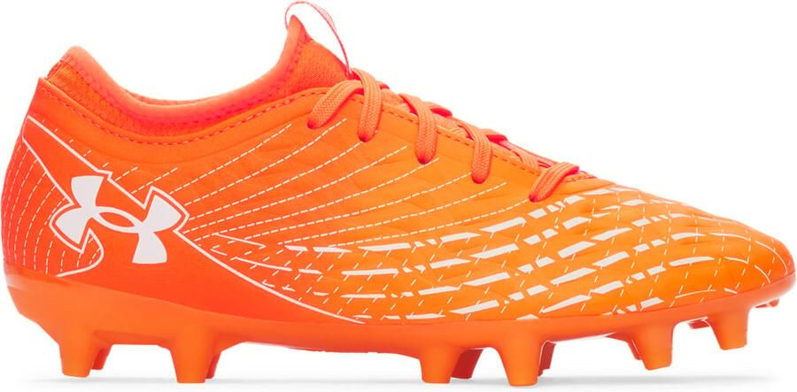 Under Armour Magnetico Select 5 Gras Voetbalschoenen (FG) Kids Oranje Wit