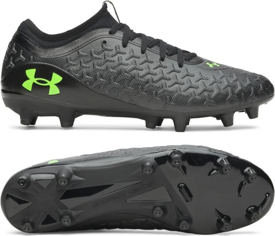 Under Armour Magnetico Select 6 Gras Voetbalschoenen (FG) Zwart Metallic Black Neongroen
