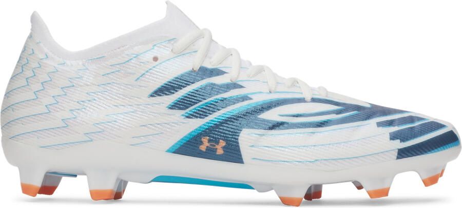 Under Armour Shadow Pro 4 Gras Voetbalschoenen (FG) Wit Donkerblauw Azuurblauw Oranje