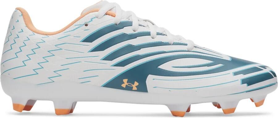 Under Armour Shadow Select 4 Gras Voetbalschoenen (FG) Wit Donkerblauw Azuurblauw Oranje
