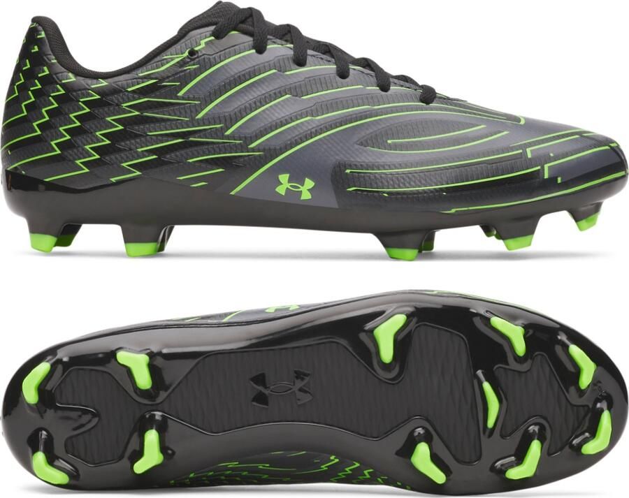 Under Armour Shadow Select 4 Gras Voetbalschoenen (FG) Zwart Metallic Black Neongroen