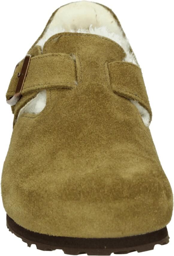 Birkenstock LONDON SHEARLING SUEDE LEATHER Dames pantoffels Heren pantoffels Cognac - Foto 3