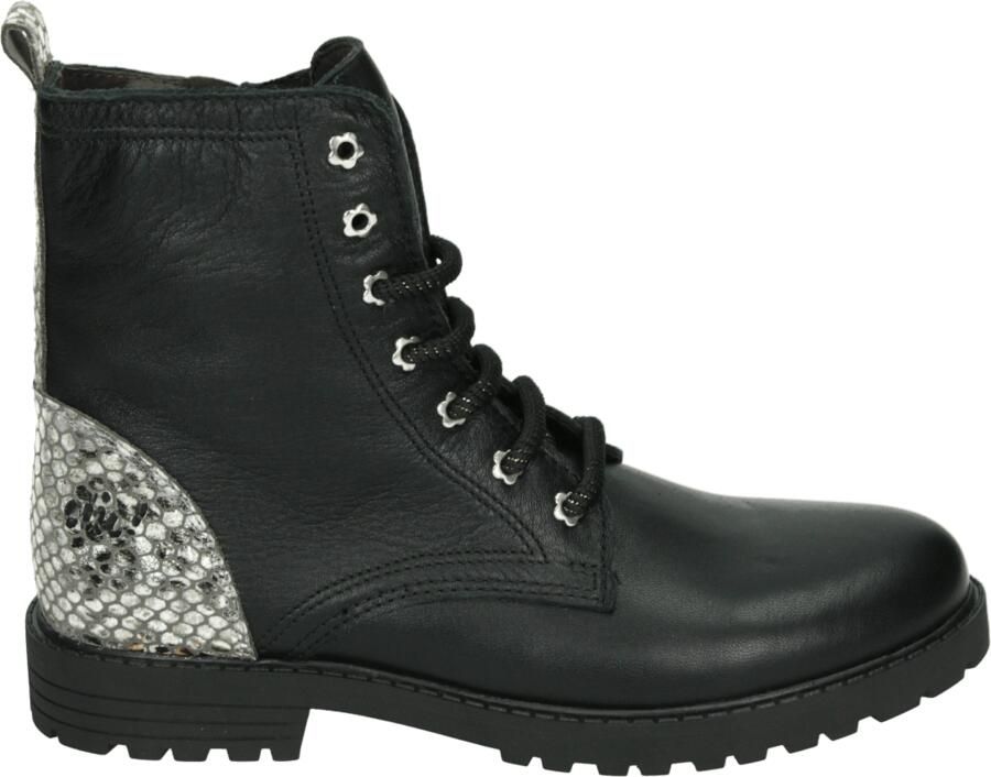 Clic! Cl-20231 Veterboots Laarzen Met Veters Meisjes Zwart