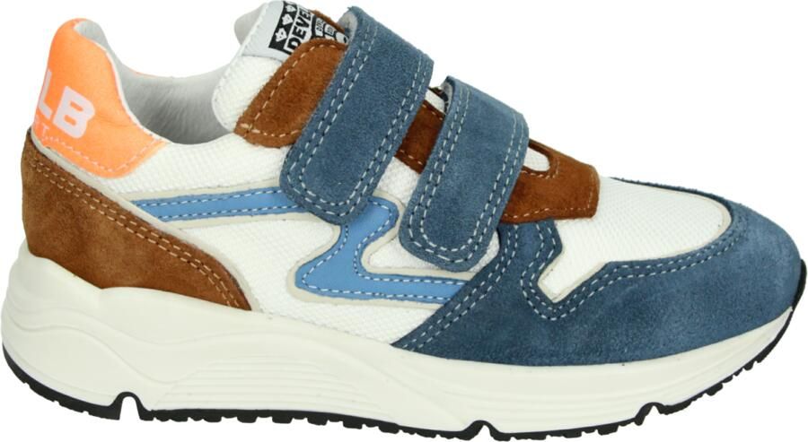 Develab sneakers suède beige blauw cognac