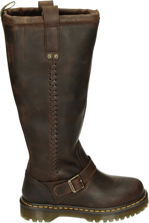 Dr. Martens Anistone BKR leren hoge laarzen Dark Brown Crazy Horse