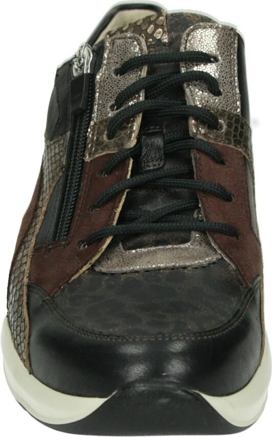 Durea 6318.608.2264 Zwart taupe d. bruin sneaker K-wijdte - Foto 4