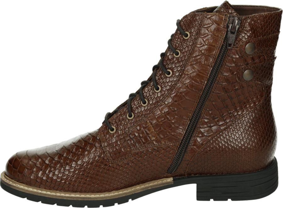 Durea 9709~K~~~~~~~~~~~~~~~~~~~~~~~~ Hoge sneakers Veterlaarzen Dames veterschoenen Dames sneakersHalf-hoge schoenen Cognac - Foto 4