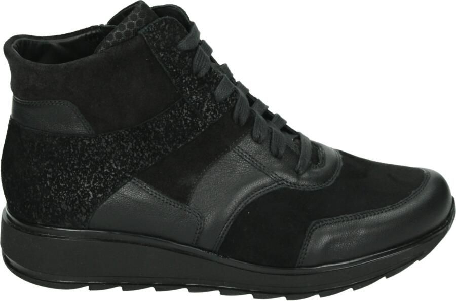 Durea 9745 H Hoge sneakers Veterboots Dames veterschoenen Dames sneakersHalf-hoge schoenen Zwart - Foto 4