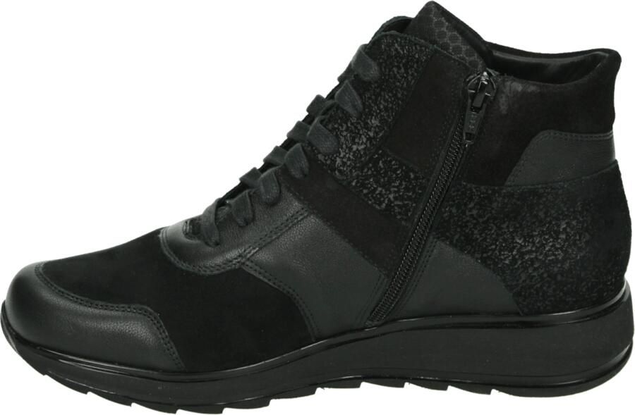 Durea 9745 H Hoge sneakers Veterboots Dames veterschoenen Dames sneakersHalf-hoge schoenen Zwart - Foto 5