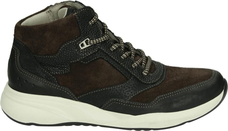 Durea 9778 E Hoge sneakers Veterboots Dames veterschoenen Dames sneakersHalf-hoge schoenen Bruin