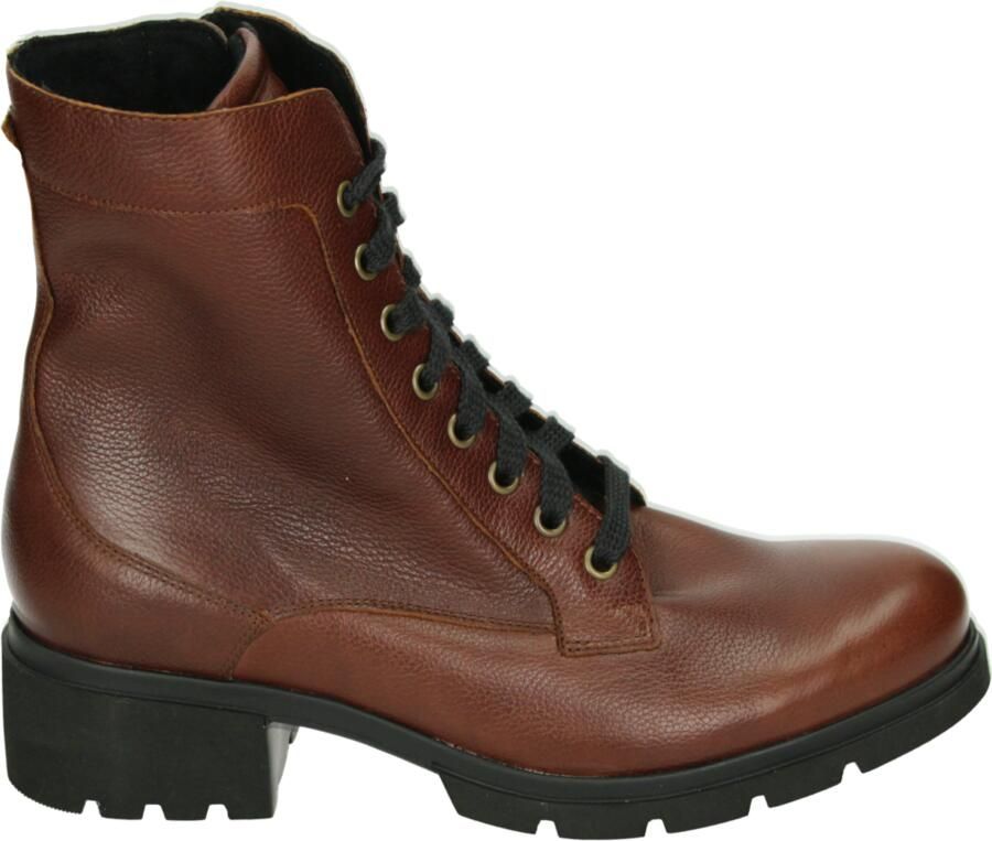 Durea 9785 H Hoge sneakers Veterlaarzen Dames veterschoenen Dames sneakersHalf-hoge schoenen Bruin