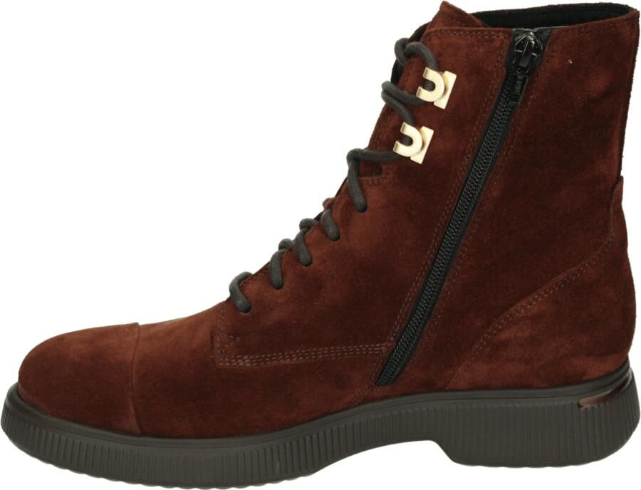 Durea 9837 H Hoge sneakers Veterboots Dames veterschoenen Dames sneakersHalf-hoge schoenen Bruin - Foto 3