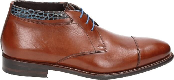 Floris van bommel 10718 01 Brown Calf H-Wijdte Veter boots