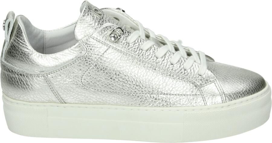 RED-RAG Lage Sneakers Dames 74402 Leer Zilver