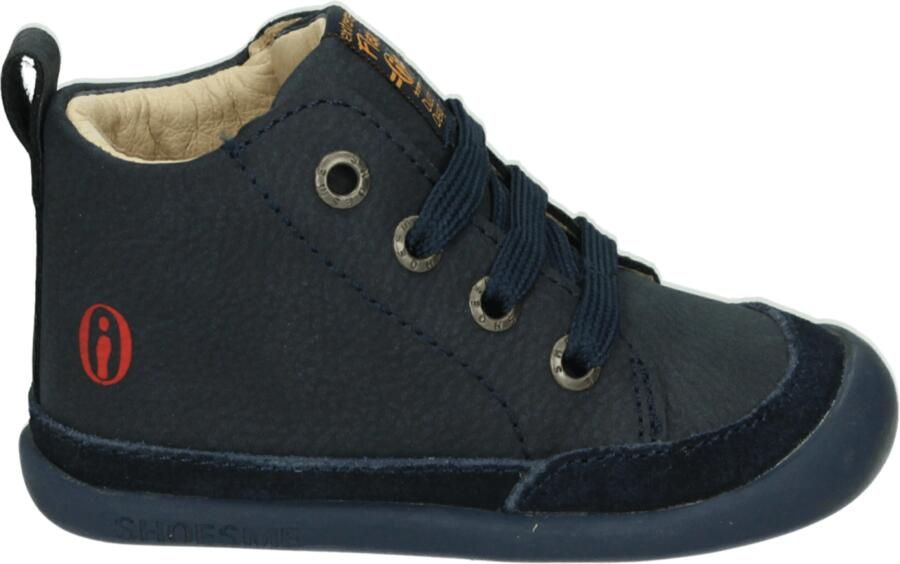 Shoesme Donkerblauwe Bootie Veterschoen Kind Jongens Dark Blue Leer;Microleer