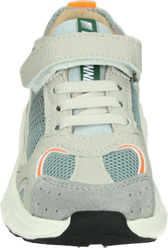 Shoesme Grijs Sneakertje Sneakers Kinderen Jongens Grey Orange Microfiber leer - Foto 3