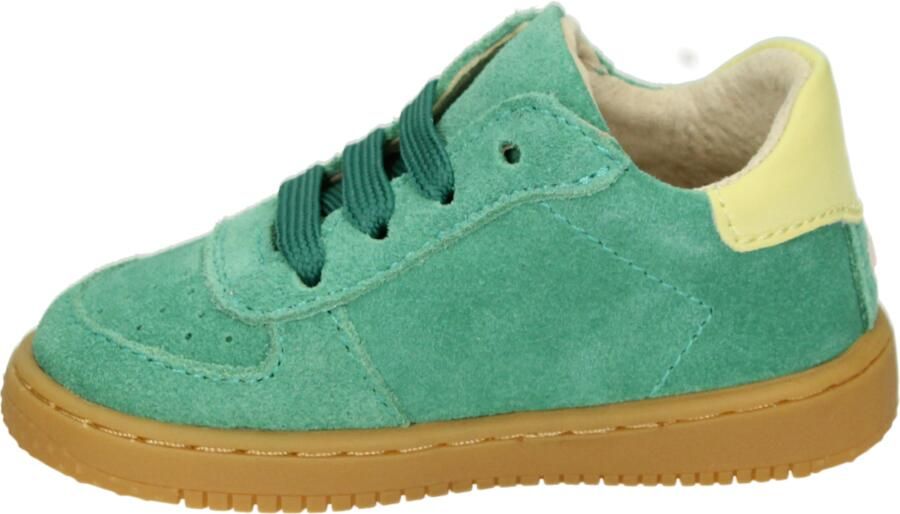 Shoesme Groen Sneakertje Sneakers Kinderen Green Pink Suède