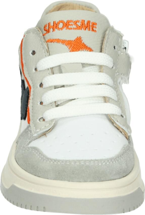 Shoesme Grijze Sneaker Sneakers Kinderen Grey Blue Orange Suède - Foto 3