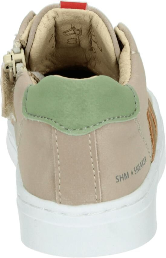 Shoesme Taupe Sneaker Met Stripings Veterschoen Kind Jongens Taupe Microleer - Foto 3