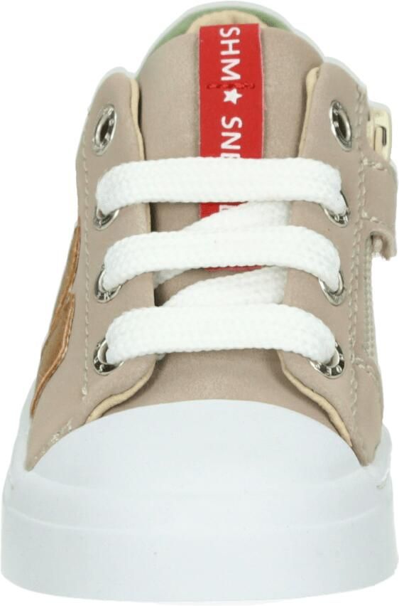 Shoesme Taupe Sneaker Met Stripings Veterschoen Kind Jongens Taupe Microleer - Foto 2
