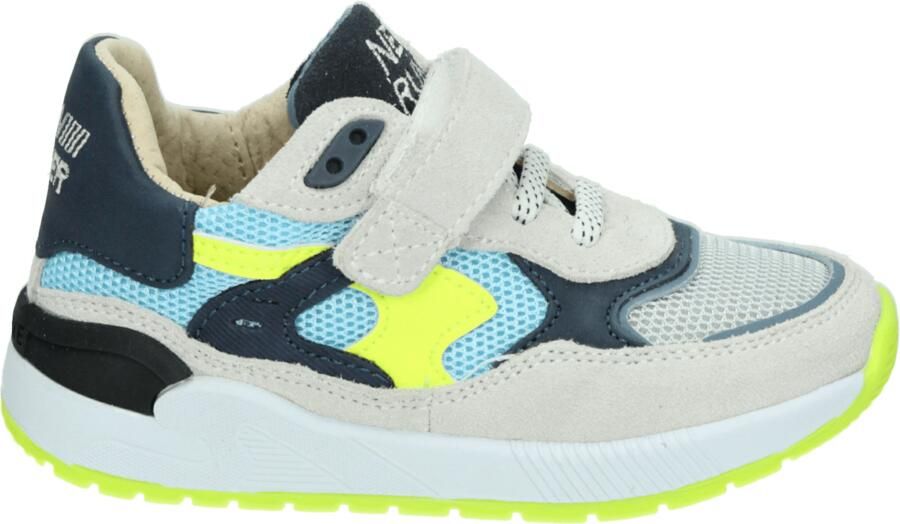 Shoesme leren sneakers grijs blauw Jongens Leer Effen 25