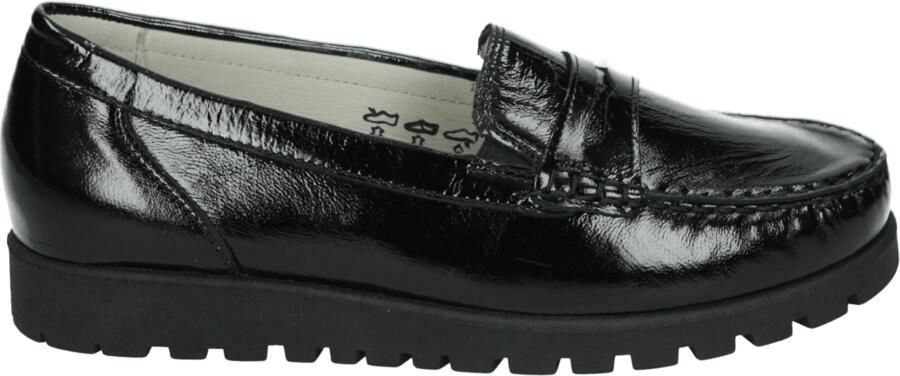 WALDLÄUFER Mocassins 'Slipper Damen 549002-143-001 Lackleder in schwarz' zwart