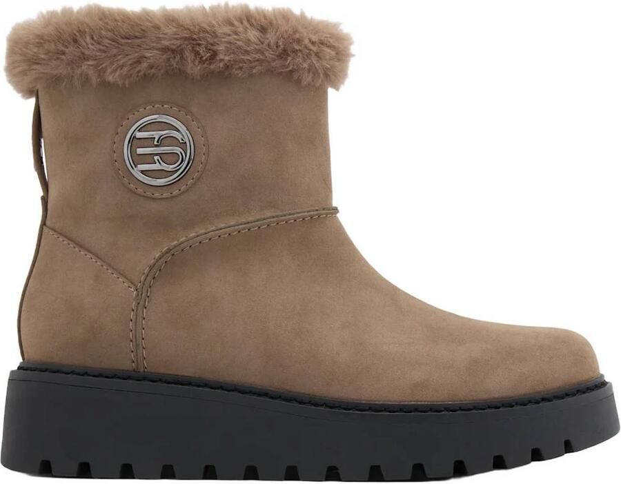 ESPRIT suèdelook enkelboots taupe