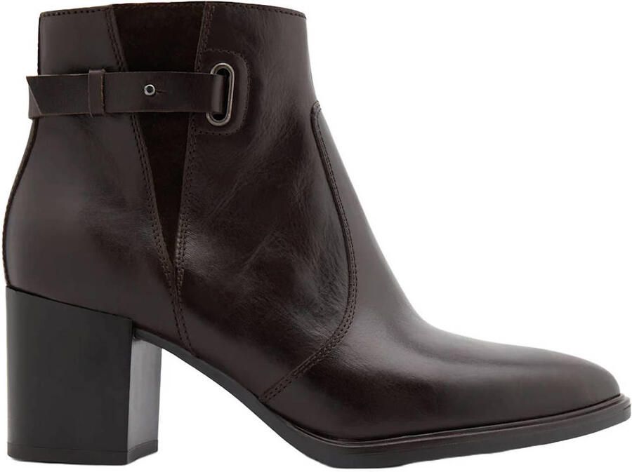 5th Avenue leren enkellaarzen met blokhak bruin