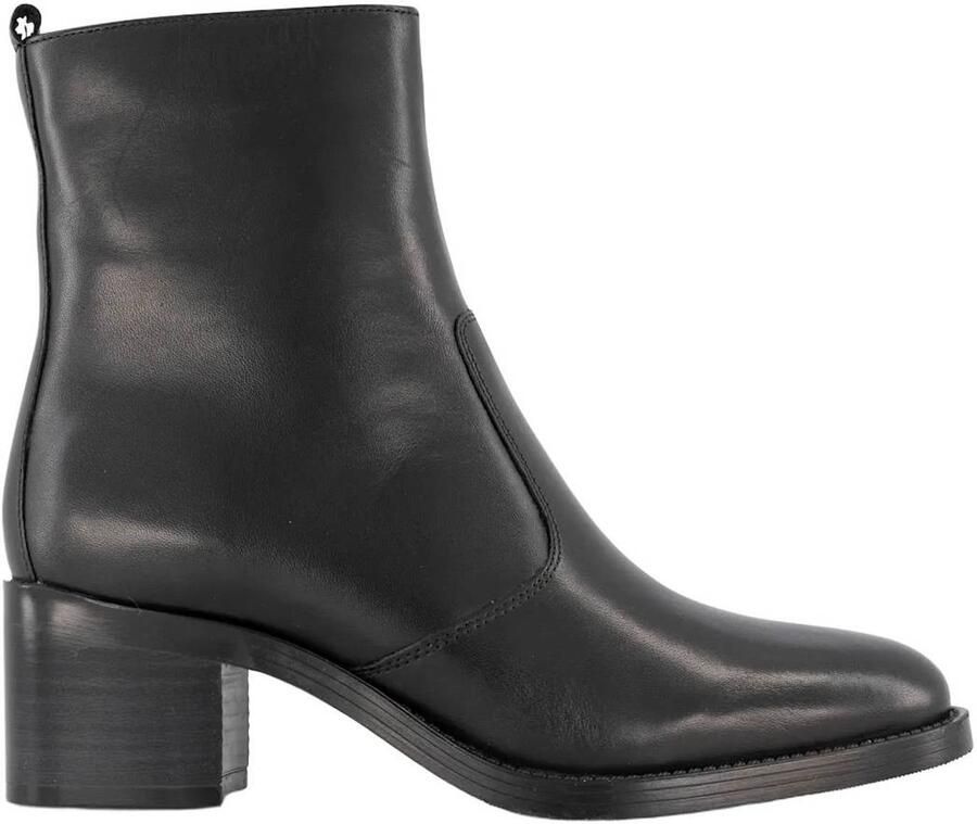 5th Avenue leren enkellaarzen met blokhak zwart