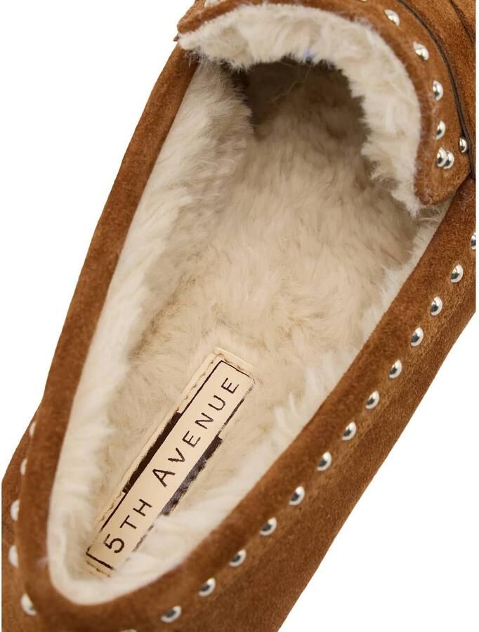 5th Avenue suède loafers met studs cognac - Foto 3