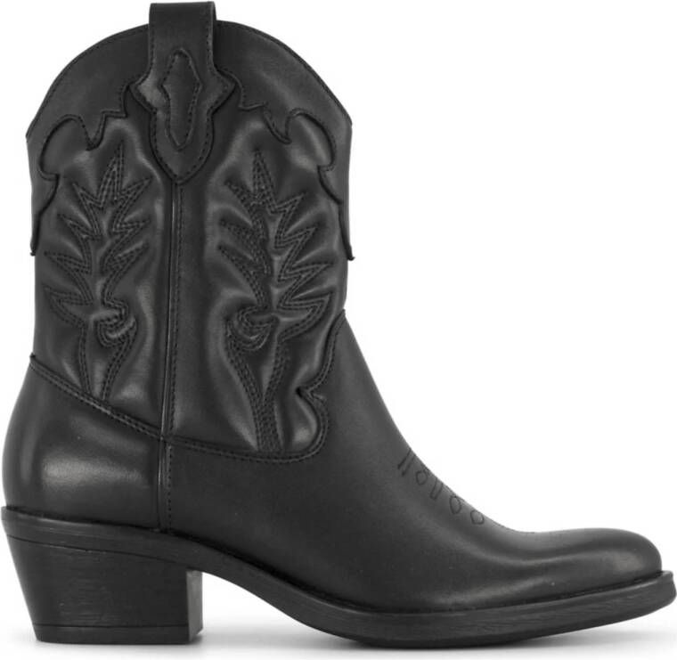 5th Avenue Zwarte leren cowboy laars