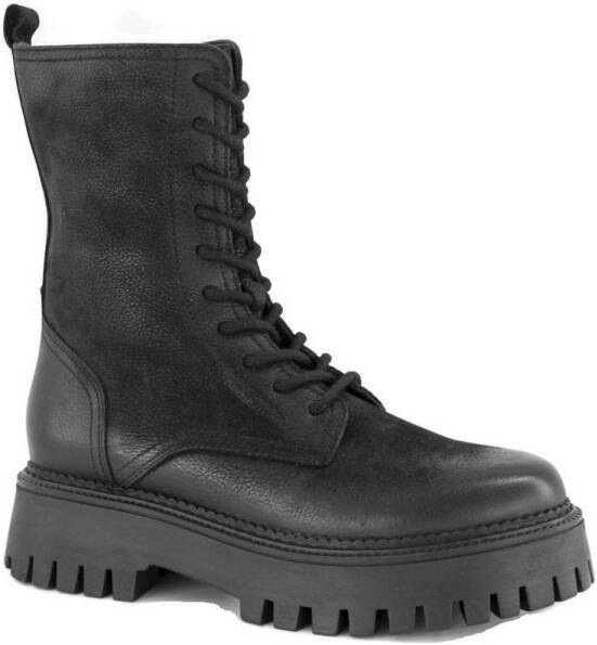 5th Avenue leren veterboots zwart
