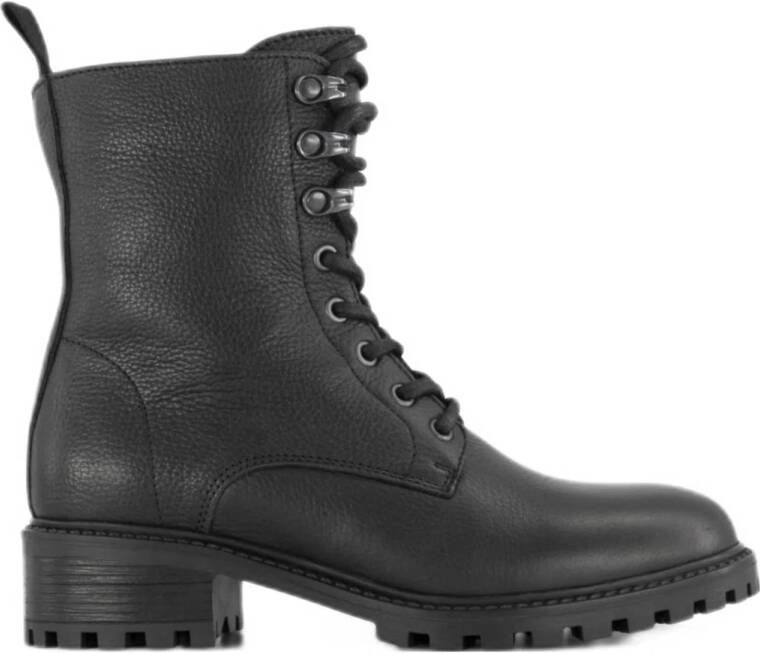 5th Avenue leren veterboots zwart