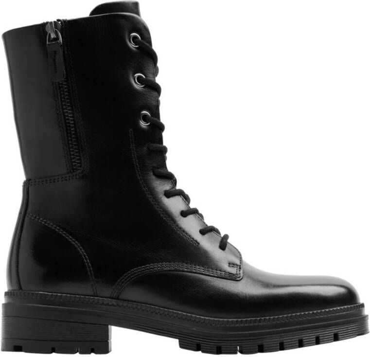 5th Avenue leren veterboots zwart