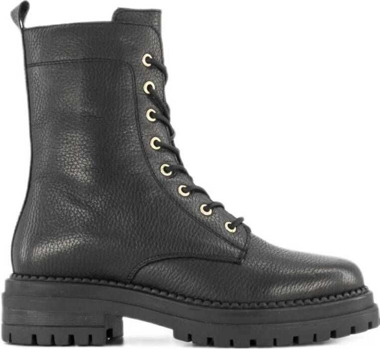 5th Avenue leren veterboots zwart