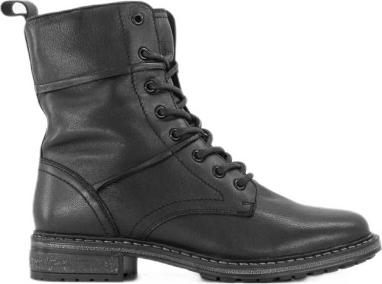 5th Avenue leren veterboots zwart