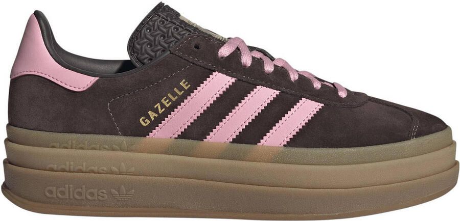 ADIDAS ORIGINALS Sneakers laag 'GAZELLE BOLD' chocoladebruin goud rosa