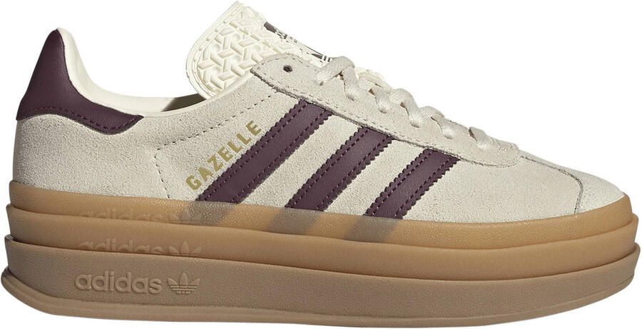 Adidas Originals Gazelle chunky leren sneakers crème donkerrood
